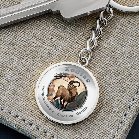 Goat - Chinese Zodiac - Charm Keychain - This Luxury Charm Keychain is more than just a keyring — it’s an empowering expression of your dreams, intentions, and personal energy.Featuring an original design with meaningful affirmations, symbols, or imagery,