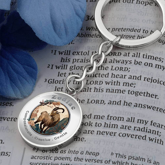 Goat - Chinese Zodiac - Charm Keychain - This Luxury Charm Keychain is more than just a keyring — it’s an empowering expression of your dreams, intentions, and personal energy.Featuring an original design with meaningful affirmations, symbols, or imagery,