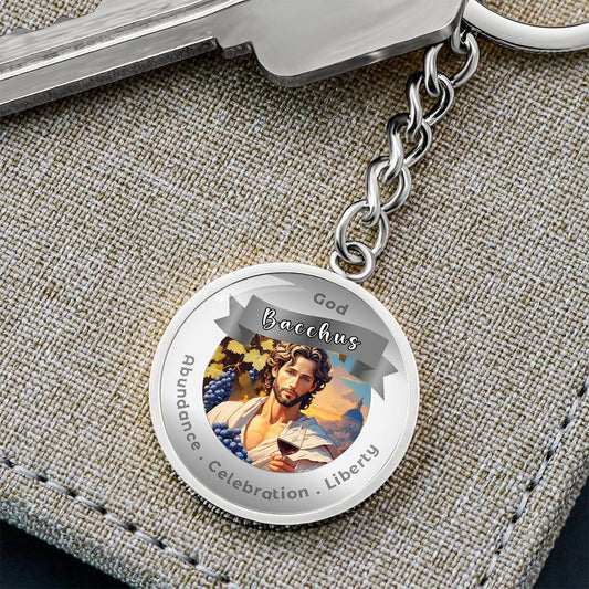 God Bacchus - Charm Keychain For Abundance Celebration Liberty ShineOn Fulfillment