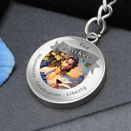 God Bacchus - Charm Keychain For Abundance Celebration Liberty ShineOn Fulfillment