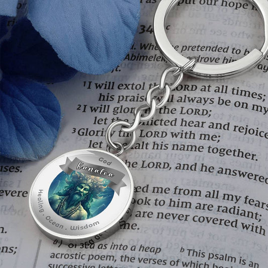 God Kanaloa - Charm Keychain For Healing Ocean Wisdom ShineOn Fulfillment