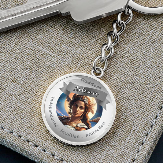 Goddess Artemis - Charm Keychain For Independence Intuition Protection ShineOn Fulfillment
