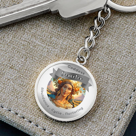 Goddess Demeter - Charm Keychain For Creativity Healing Inspiration For Abundance Cycle Nurturing ShineOn Fulfillment