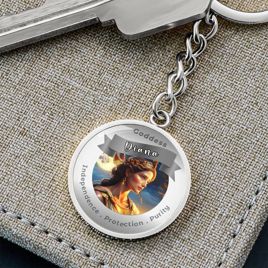 Goddess Diana - Charm Keychain For Independence Protection Purity ShineOn Fulfillment
