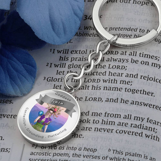 Goddess Gaia - Charm Keychain For Connection Grounding Nurturing ShineOn Fulfillment