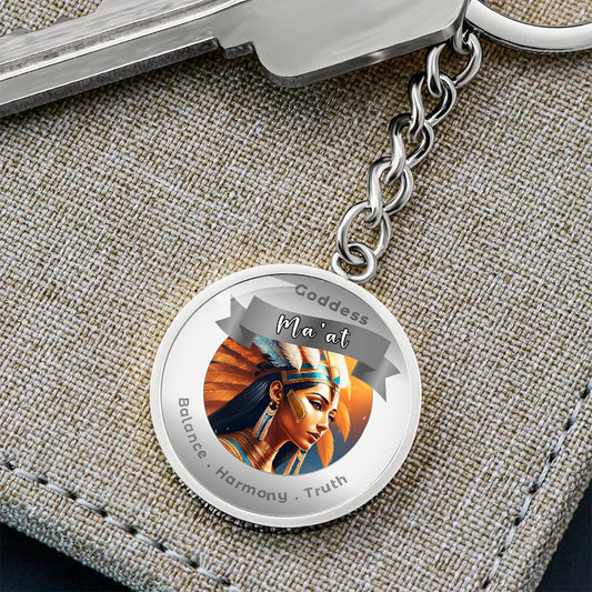 Goddess Ma’at - Charm Keychain For Balance Harmony Truth ShineOn Fulfillment