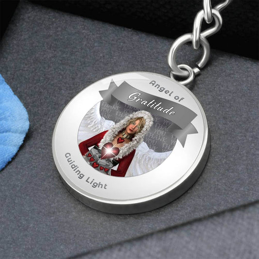 Gratitude - Guardian Angel Charm Keychain - This Luxury Charm Keychain is more than just a keyring — it’s an empowering expression of your dreams, intentions, and personal energy.Featuring an original design with meaningful affirmations, symbols, or image