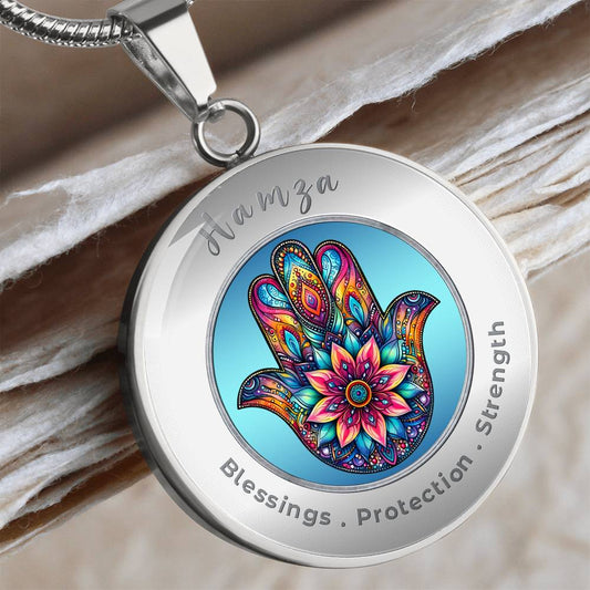 Hamsa - Protection Strength Blessings. - Charm Necklace ShineOn Fulfillment