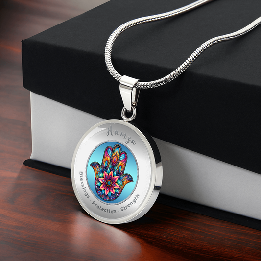 Hamsa - Protection Strength Blessings. - Charm Necklace ShineOn Fulfillment