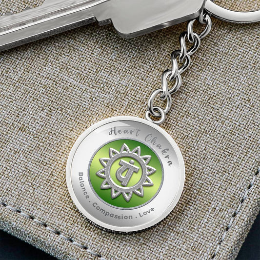 Heart Chakra - Love Compassion Balance - Charm Keychain ShineOn Fulfillment
