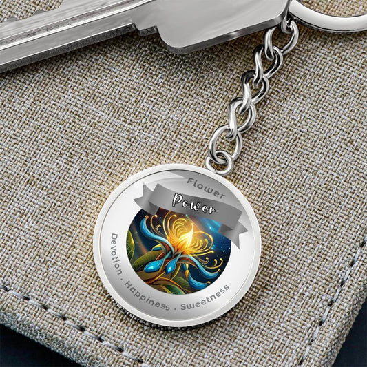 Honeysuckle - Charm Keychain - This Luxury Charm Keychain is more than just a keyring — it’s an empowering expression of your dreams, intentions, and personal energy.Featuring an original design with meaningful affirmations, symbols, or imagery, each char