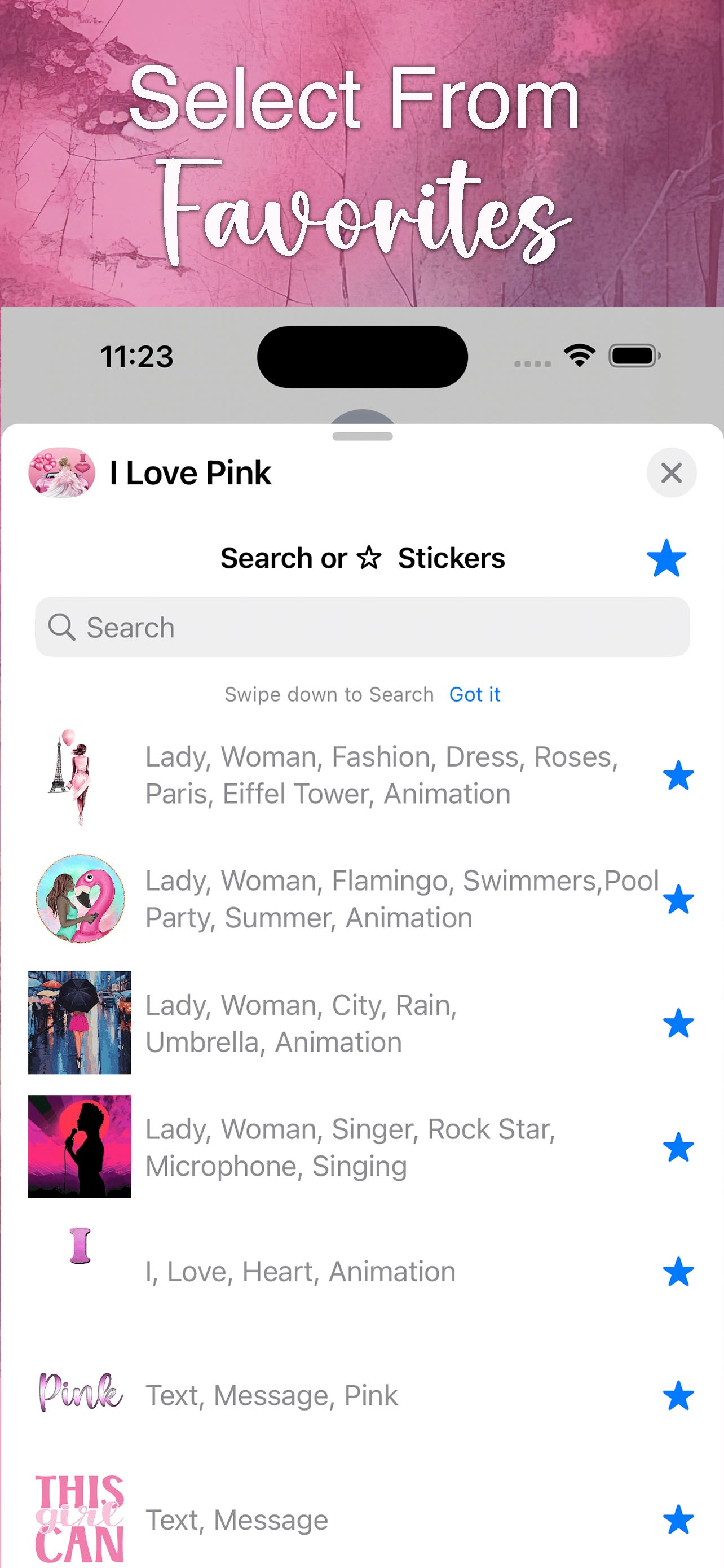 I Love Pink: iMessage Sticker Pack - Download For FREE More Than Charms Digital
