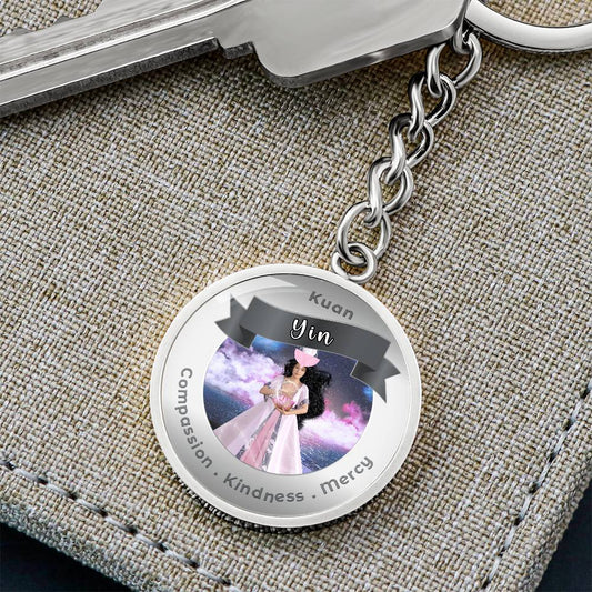 Kuan Yin - Charm Keychain For Compassion, Kindness & Mercy ShineOn Fulfillment