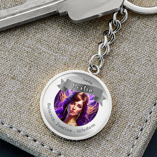 Lady Portia - Charm Keychain For Balance, Justice & Wisdom ShineOn Fulfillment