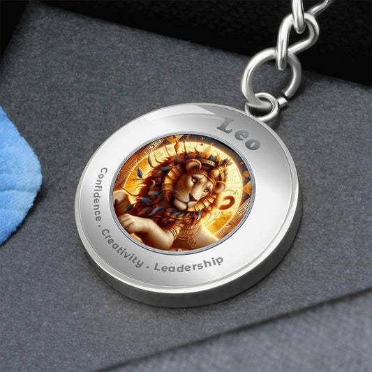 Leo - Charm Keychain - This Luxury Charm Keychain is more than just a keyring — it’s an empowering expression of your dreams, intentions, and personal energy.Featuring an original design with meaningful affirmations, symbols, or imagery, each charm is tho