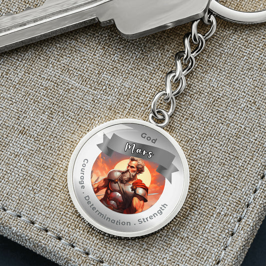 Mars- Charm Keychain For Courage Determination Strength ShineOn Fulfillment