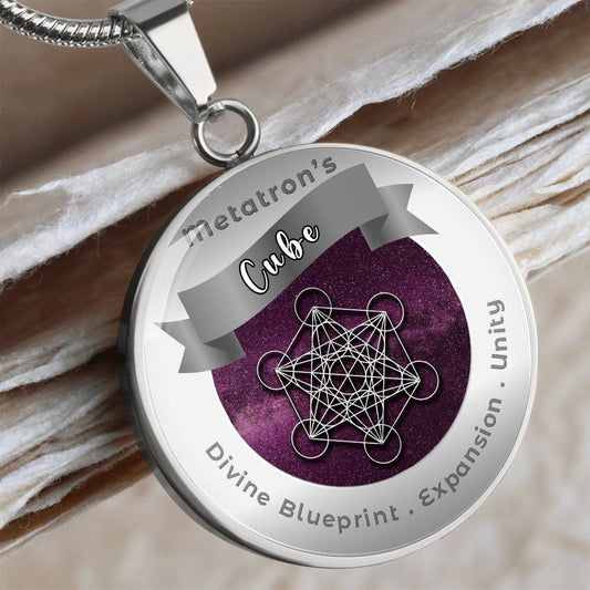 Metatron' s Cube - Divine Blue Print Expansion Unity - Charm Necklace ShineOn Fulfillment