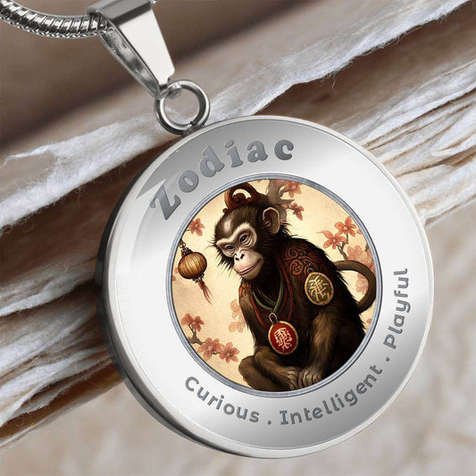Monkey - Chinese Zodiac - Charm Necklace ShineOn Fulfillment
