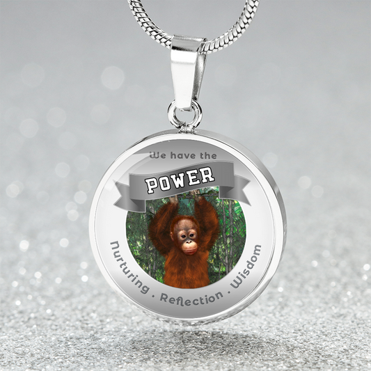 Orangutan - Power Animal Charm Necklace - Nurturing Reflection Wisdom ShineOn Fulfillment