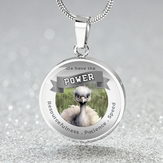 Ostrich - Power Animal Charm Necklace - Resourcefulness Patience Speed ShineOn Fulfillment