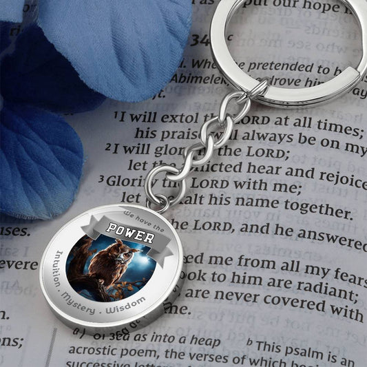 Owl Power Animal Charm Keychain ShineOn Fulfillment