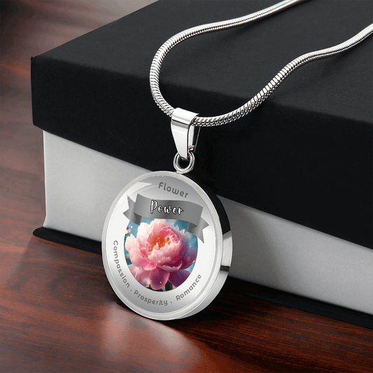 Peony - Charm Necklace - Luxury Affirmation Necklace – Elevate your everyday with the Luxury Affirmation Pendant. Crafted with precision and intention, this elegant accessory features uplifting affirmations to connect you with your higher self and enhance