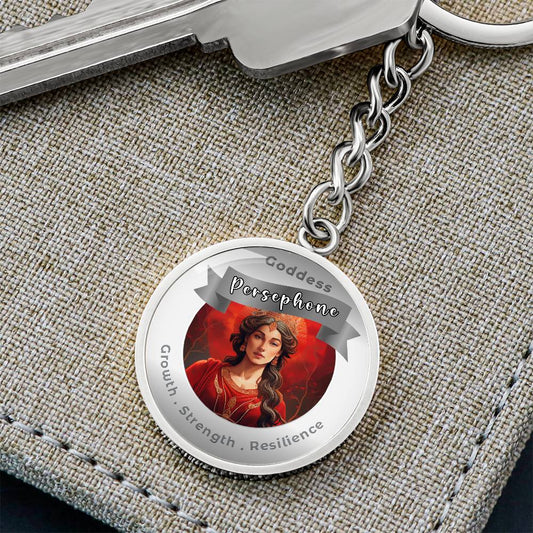 Persephone - Charm Keychain for Growth Strength Resilience - This Luxury Charm Keychain is more than just a keyring — it’s an empowering expression of your dreams, intentions, and personal energy.Featuring an original design with meaningful affirmations,