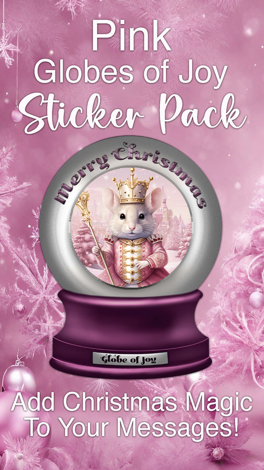 Pink Globe of Joy- Send iMessage Christmas Wishes - Download For FREE - Add Christmas Magic To Your Messages! Indulge in the allure of pink this Christmas with our Pink Globes of Joy Sticker Pack! Unleash the power of pink in the most delightful and vibra