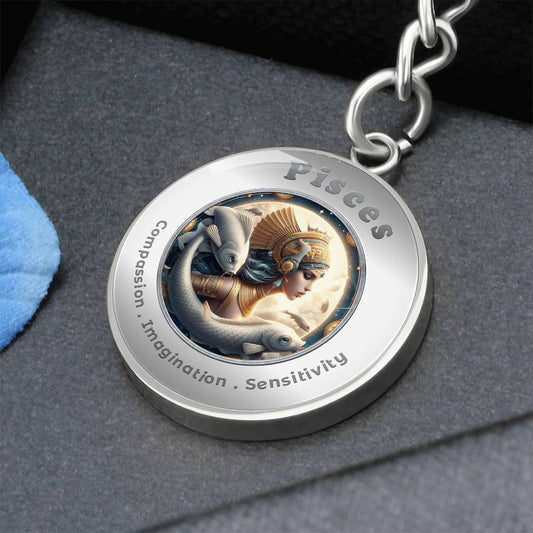 Pisces - Charm Keychain - This Luxury Charm Keychain is more than just a keyring — it’s an empowering expression of your dreams, intentions, and personal energy.Featuring an original design with meaningful affirmations, symbols, or imagery, each charm is