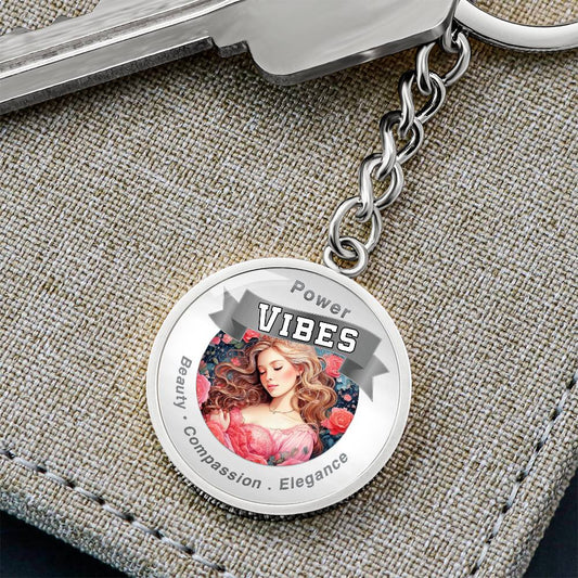 Power Vibes Charm Keychain - Graceful Beauty - This Luxury Charm Keychain is more than just a keyring — it’s an empowering expression of your dreams, intentions, and personal energy.Featuring an original design with meaningful affirmations, symbols, or im