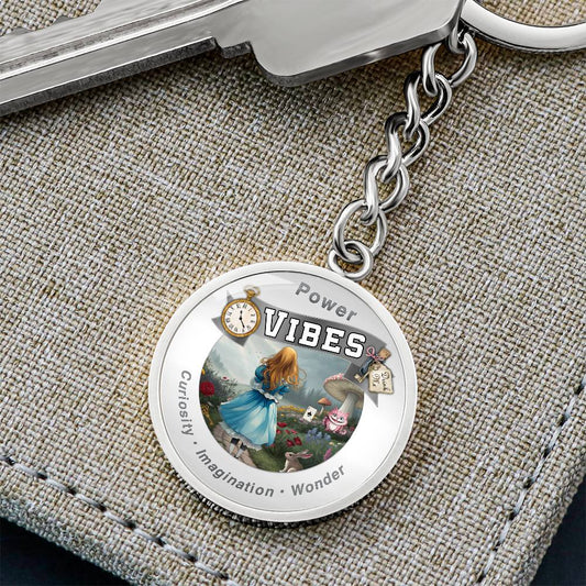 Power Vibes Charm Keychain - Wonderland Dreamer - This Luxury Charm Keychain is more than just a keyring — it’s an empowering expression of your dreams, intentions, and personal energy.Featuring an original design with meaningful affirmations, symbols, or