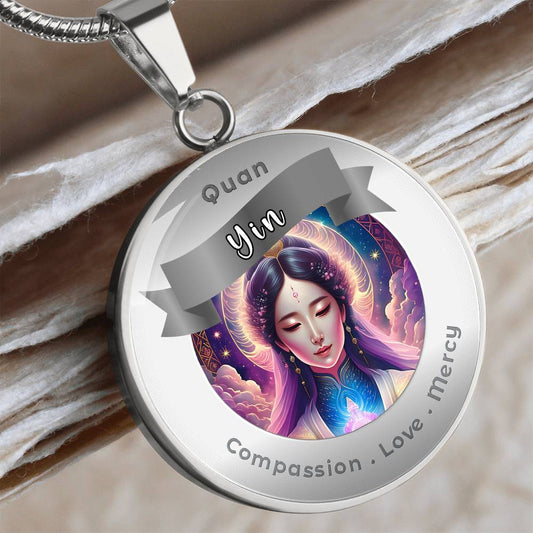 Quan Yin - Charm Necklace for Love Compassion Mercy - This Luxury Charm Necklace is more than just an accessory — it’s a soulful expression of your journey, dreams, and intentions. Designed with meaning, each charm carries powerful affirmation words, imag
