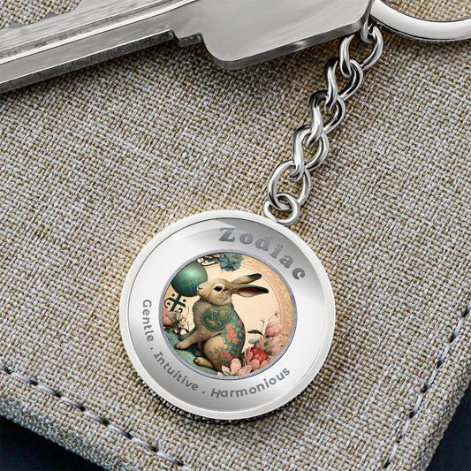 Rabbit - Chinese Zodiac - Charm Keychain - This Luxury Charm Keychain is more than just a keyring — it’s an empowering expression of your dreams, intentions, and personal energy.Featuring an original design with meaningful affirmations, symbols, or imager