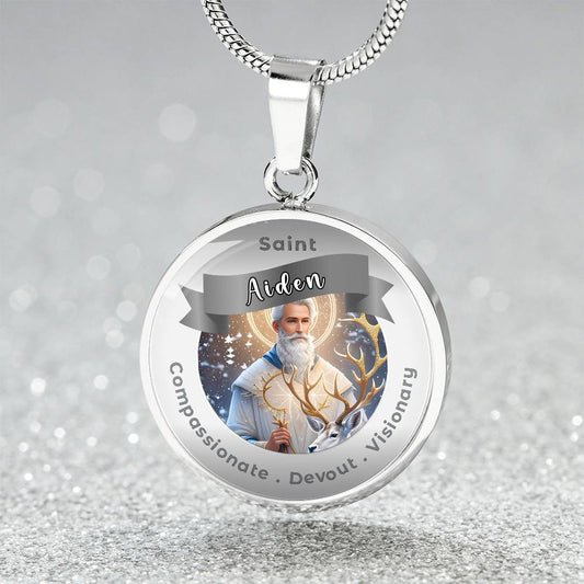 Saint Aiden Charm Necklace - Compassion, Devout & Visionary ShineOn Fulfillment