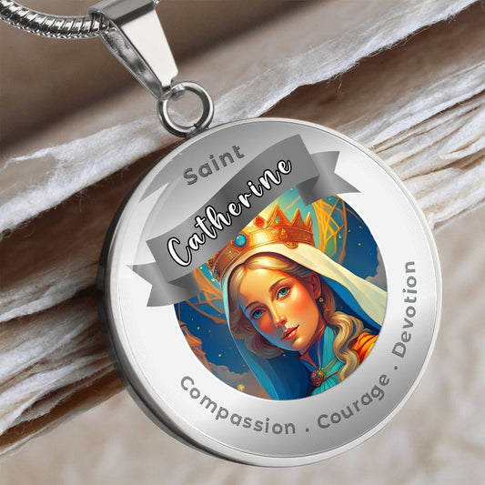 Saint Catherine - Charm Necklace ShineOn Fulfillment