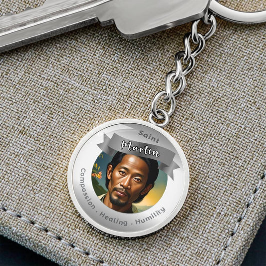 Saint Martin - Charm Keychain For Compassion Healing Humility ShineOn Fulfillment