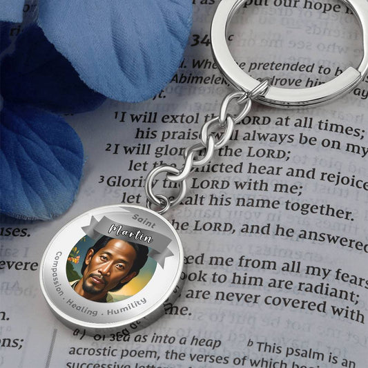 Saint Martin - Charm Keychain For Compassion Healing Humility ShineOn Fulfillment