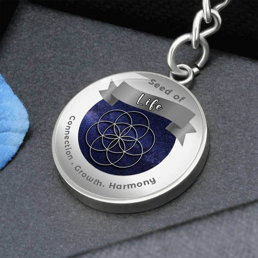 Seed of Life - Charm Keychain - This Luxury Charm Keychain is more than just a keyring — it’s an empowering expression of your dreams, intentions, and personal energy.Featuring an original design with meaningful affirmations, symbols, or imagery, each cha