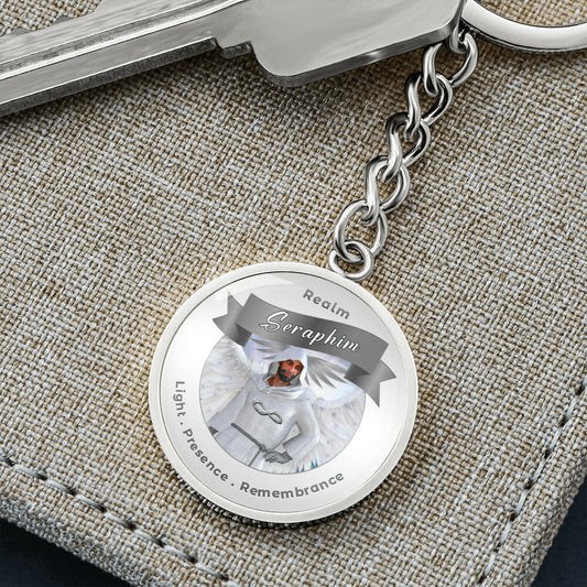 Seraphim - Angelic Realm Charm Keychain For Remembrance, Presence & Light ShineOn Fulfillment