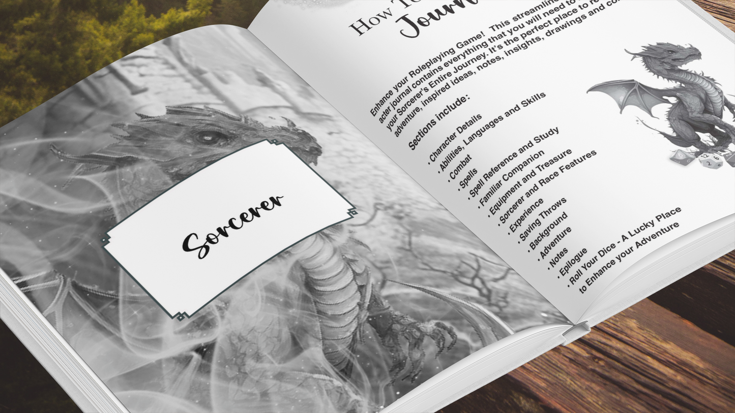 Sorcerer RPG Character Journal - Amazon - More Than Charms Amazon