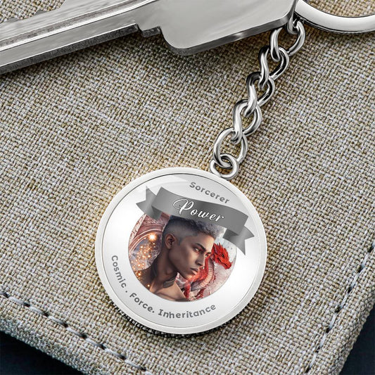 Sorcerer - RPG Fantasy Charm Keychain ShineOn Fulfillment