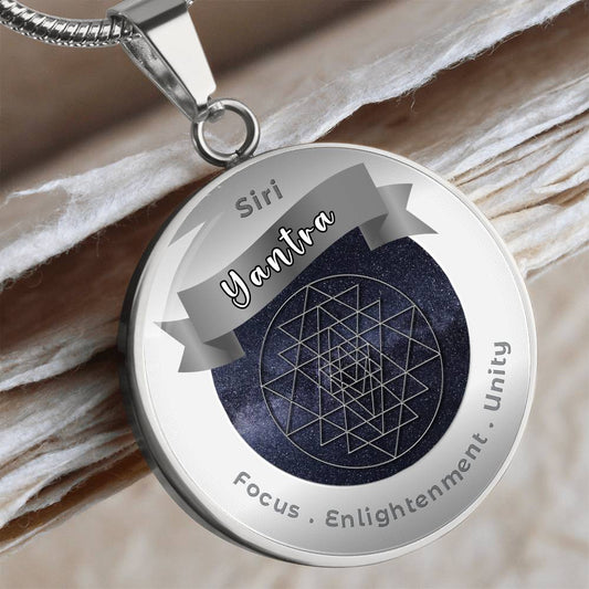Sri Yantra - Focus Unity Enlightenment - Charm Necklace ShineOn Fulfillment
