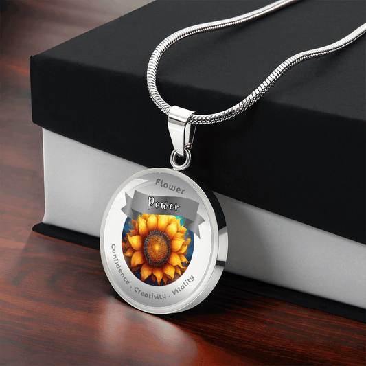 Sunflower - Charm Necklace - This Luxury Charm Necklace is more than just an accessory — it’s a soulful expression of your journey, dreams, and intentions. Designed with meaning, each charm carries powerful affirmation words, images, or symbols that speak