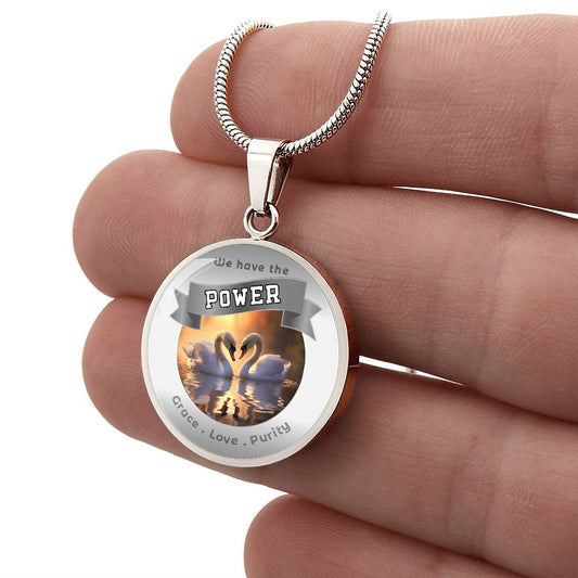 Swan - Power Animal Charm Necklace - Grace Love Purity ShineOn Fulfillment