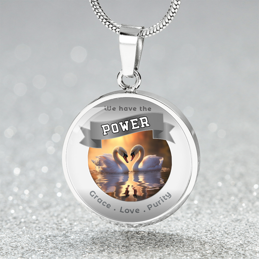 Swan - Power Animal Charm Necklace - Grace Love Purity ShineOn Fulfillment