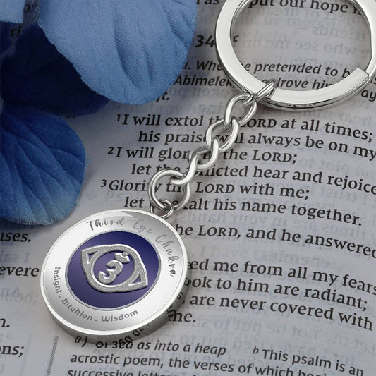 Third Eye Chakra - Intuition Insight Wisdom - Charm Keychain ShineOn Fulfillment