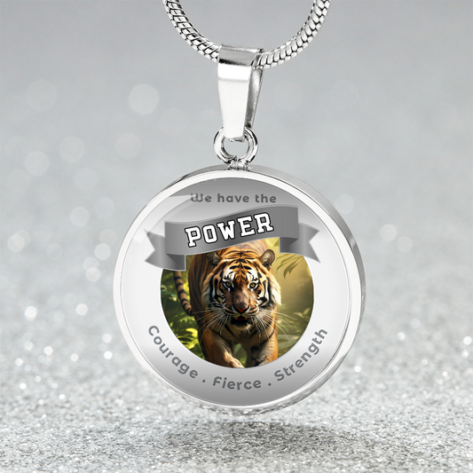 Tiger 2 - Power Animal Charm Necklace - Courage Fierce Strength- More Than Charms ShineOn Fulfillment