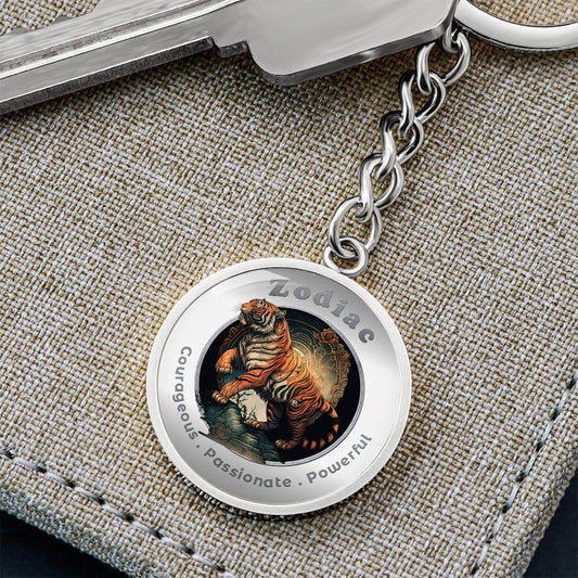 Tiger - Chinese Zodiac - Charm Keychain - This Luxury Charm Keychain is more than just a keyring — it’s an empowering expression of your dreams, intentions, and personal energy.Featuring an original design with meaningful affirmations, symbols, or imagery