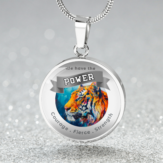 Tiger - Power Animal Charm Necklace - Courage Fierce Strength ShineOn Fulfillment
