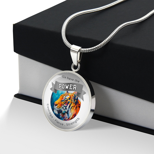 Tiger - Power Animal Charm Necklace - Courage Fierce Strength ShineOn Fulfillment